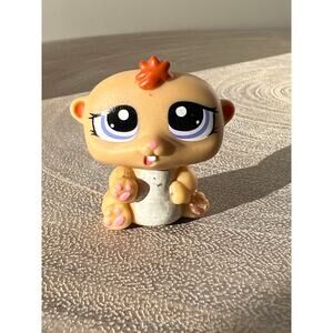 Littlest Pet Shop LPS Hamster #1479 Tan with Purple Eyes 2009 *Read